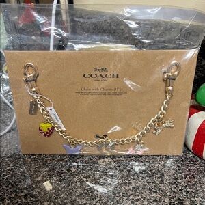 Coach Gold Chain with Colorful Charms